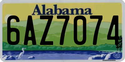 AL license plate 6AZ7074