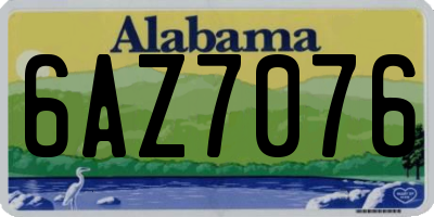 AL license plate 6AZ7076