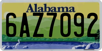 AL license plate 6AZ7092