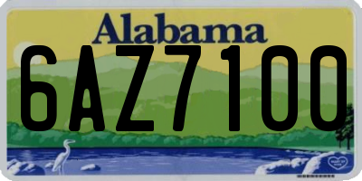 AL license plate 6AZ7100