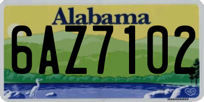 AL license plate 6AZ7102