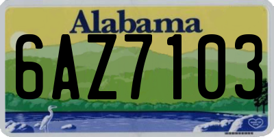 AL license plate 6AZ7103