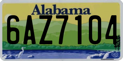 AL license plate 6AZ7104