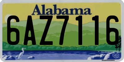 AL license plate 6AZ7116