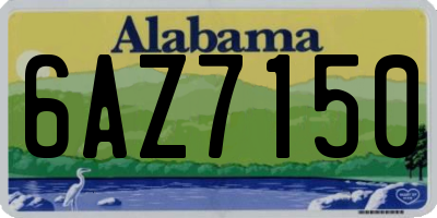 AL license plate 6AZ7150