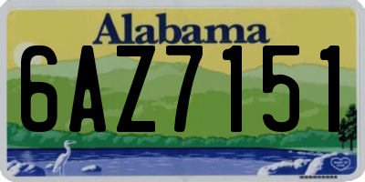 AL license plate 6AZ7151