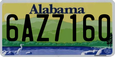 AL license plate 6AZ7160