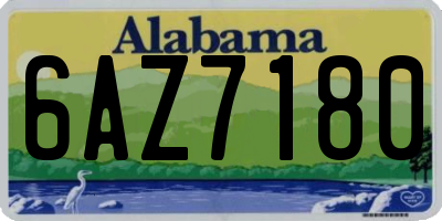 AL license plate 6AZ7180