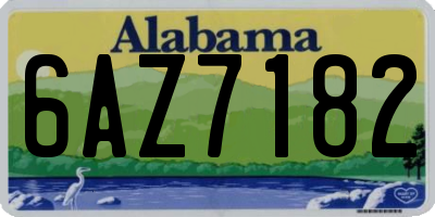 AL license plate 6AZ7182
