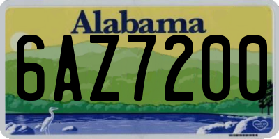 AL license plate 6AZ7200