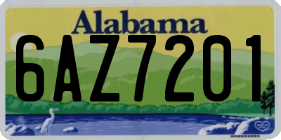 AL license plate 6AZ7201