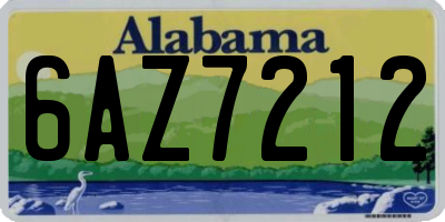 AL license plate 6AZ7212