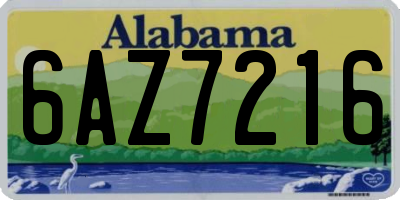 AL license plate 6AZ7216