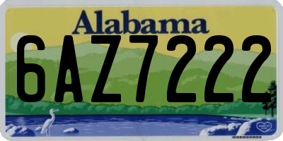 AL license plate 6AZ7222