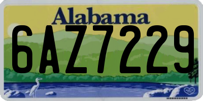 AL license plate 6AZ7229