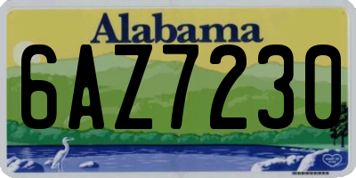 AL license plate 6AZ7230