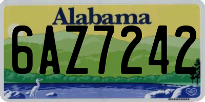 AL license plate 6AZ7242