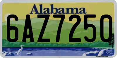 AL license plate 6AZ7250
