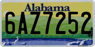 AL license plate 6AZ7252