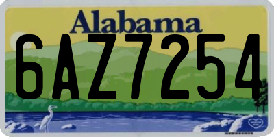 AL license plate 6AZ7254
