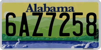 AL license plate 6AZ7258