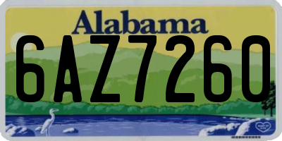 AL license plate 6AZ7260
