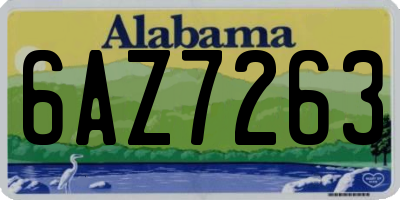 AL license plate 6AZ7263