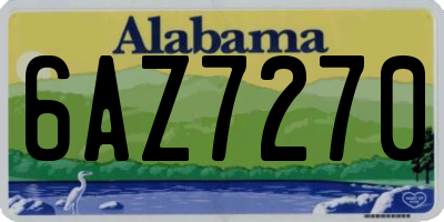 AL license plate 6AZ7270