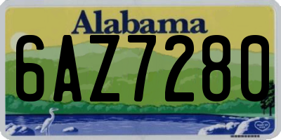 AL license plate 6AZ7280
