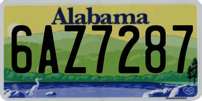 AL license plate 6AZ7287