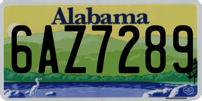 AL license plate 6AZ7289