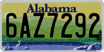 AL license plate 6AZ7292