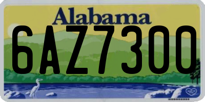 AL license plate 6AZ7300