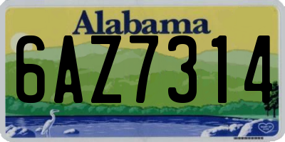 AL license plate 6AZ7314
