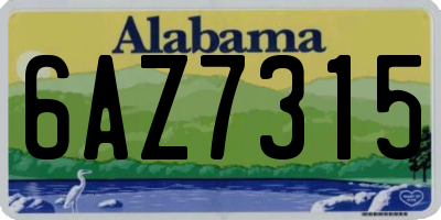 AL license plate 6AZ7315