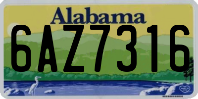 AL license plate 6AZ7316