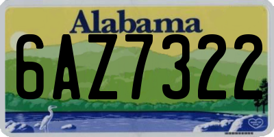 AL license plate 6AZ7322