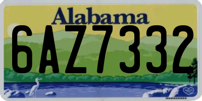 AL license plate 6AZ7332