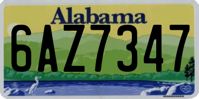 AL license plate 6AZ7347