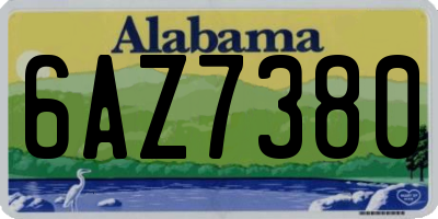 AL license plate 6AZ7380