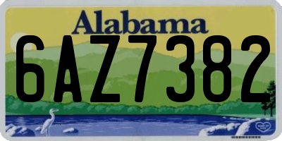 AL license plate 6AZ7382