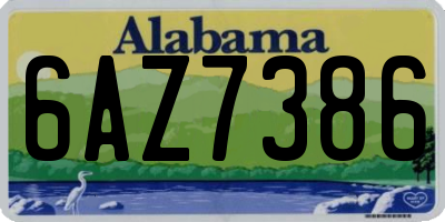 AL license plate 6AZ7386