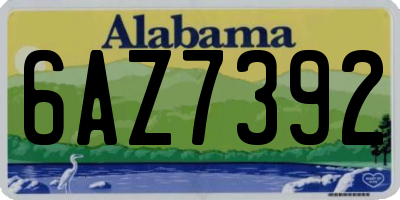AL license plate 6AZ7392