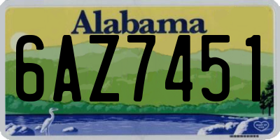 AL license plate 6AZ7451