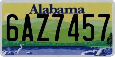 AL license plate 6AZ7457