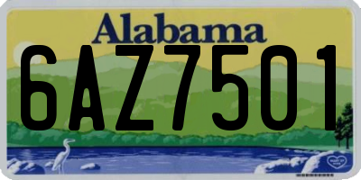 AL license plate 6AZ7501