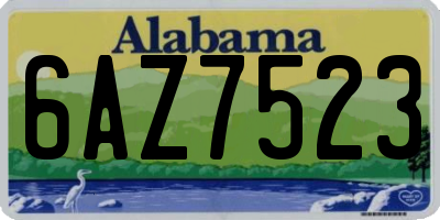 AL license plate 6AZ7523