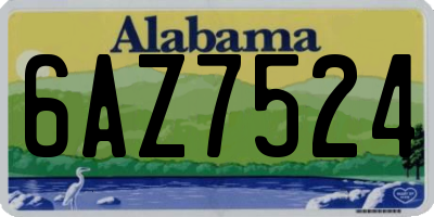 AL license plate 6AZ7524