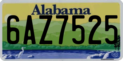 AL license plate 6AZ7525