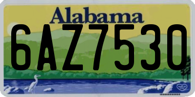 AL license plate 6AZ7530